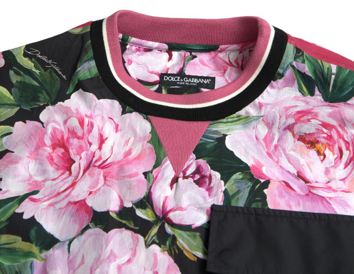 Dolce & Gabbana Pink Floral Roses Crewneck Top Sweater -   -  Dolce & Gabbana.