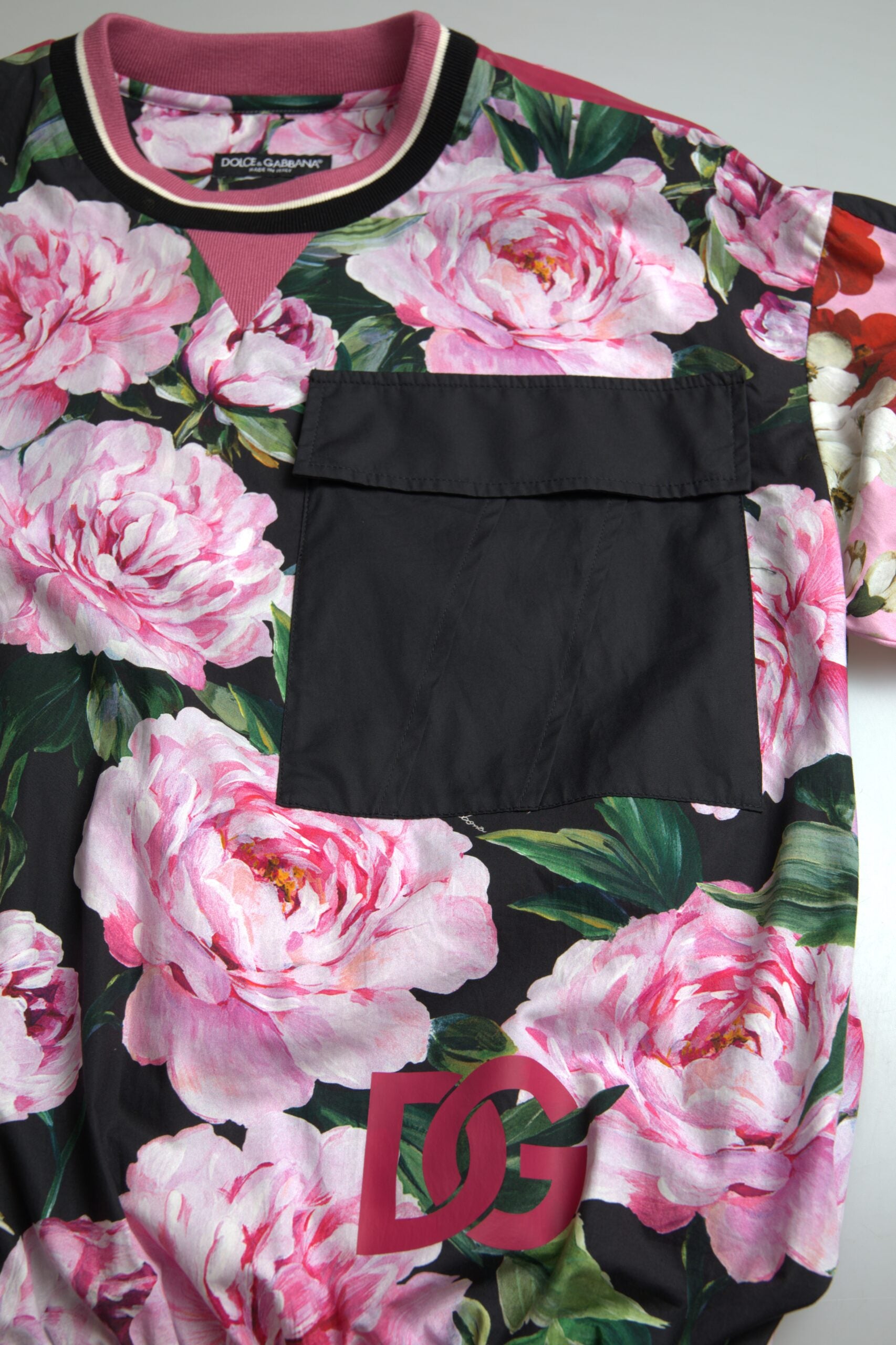 Dolce & Gabbana Pink Floral Roses Crewneck Top Sweater -   -  Dolce & Gabbana.