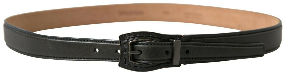 Ermanno Scervino Black Leather Metal Buckle Cintura Belt -   -  Ermanno Scervino.