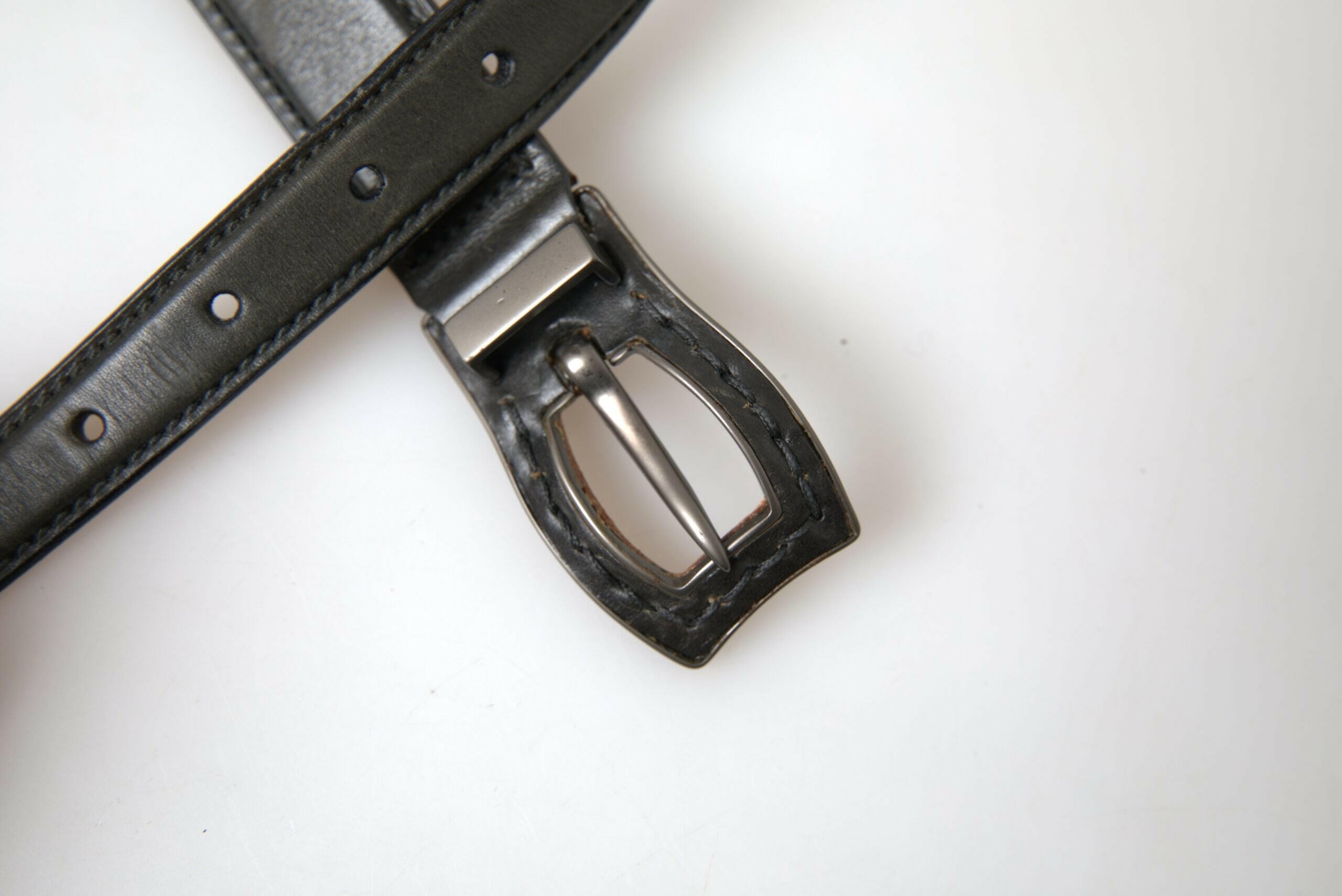 Ermanno Scervino Black Leather Metal Buckle Cintura Belt -   -  Ermanno Scervino.