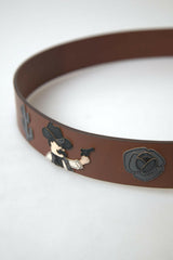 Dolce & Gabbana Brown Leather #DGFAMLY Square Buckle Belt -   -  Dolce & Gabbana.