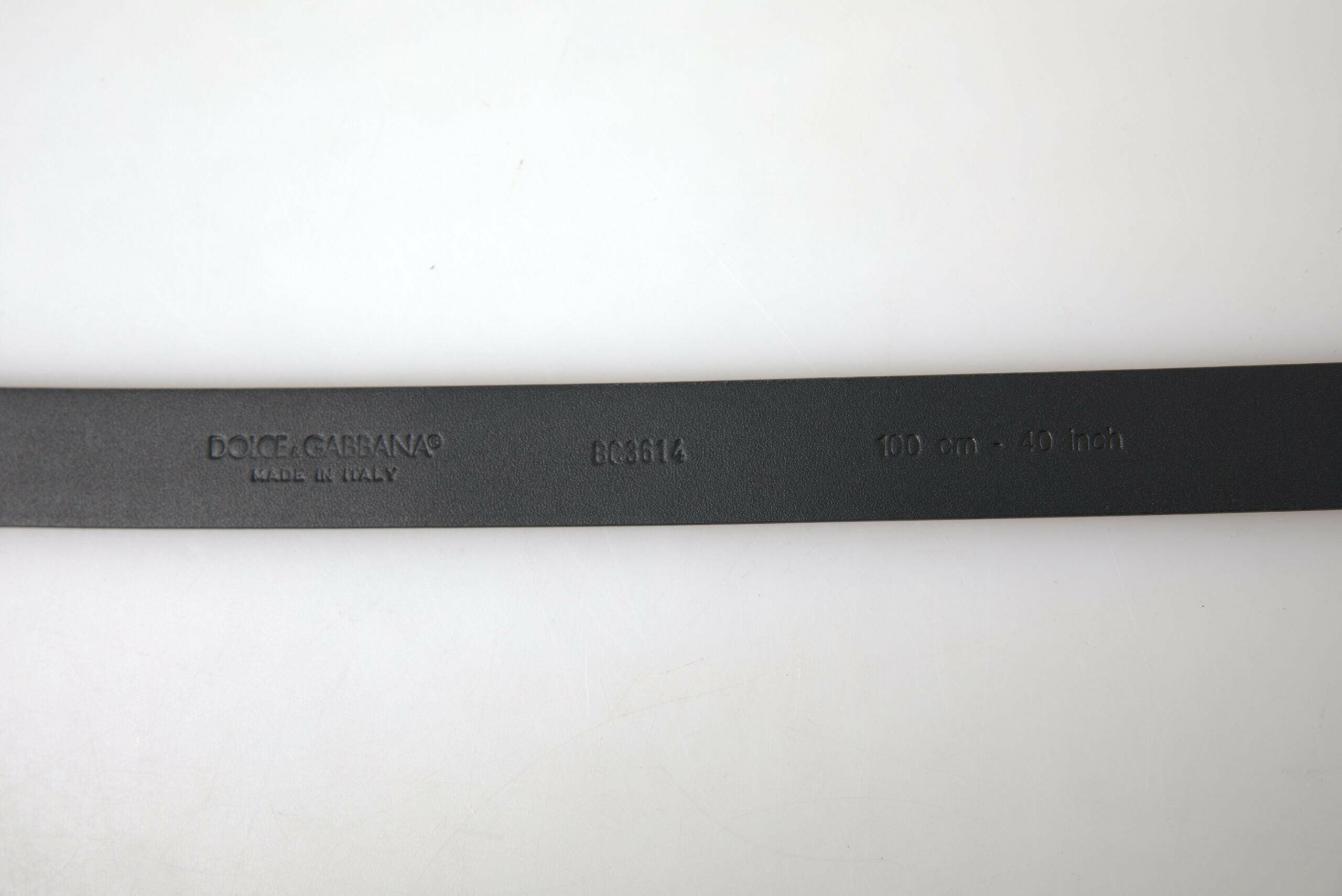 Dolce & Gabbana Bordeaux Leather Silver Metal Buckle Belt -   -  Dolce & Gabbana.