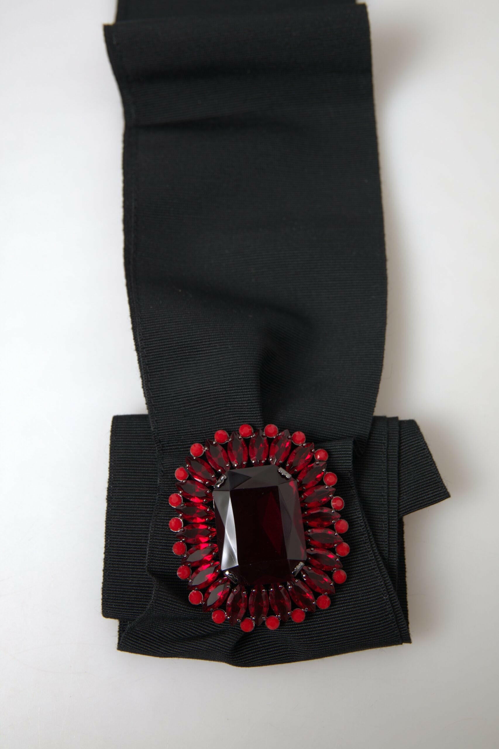 Dolce & Gabbana Black Crystal Brass Wide Waist Runway Belt -   -  Dolce & Gabbana.