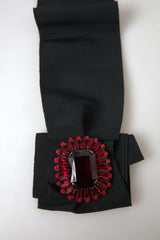 Dolce & Gabbana Black Crystal Brass Wide Waist Runway Belt -   -  Dolce & Gabbana.