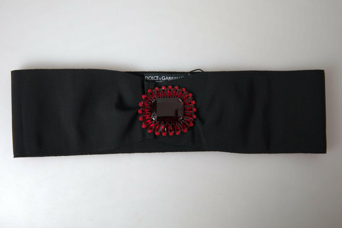 Dolce & Gabbana Black Crystal Brass Wide Waist Runway Belt -   -  Dolce & Gabbana.