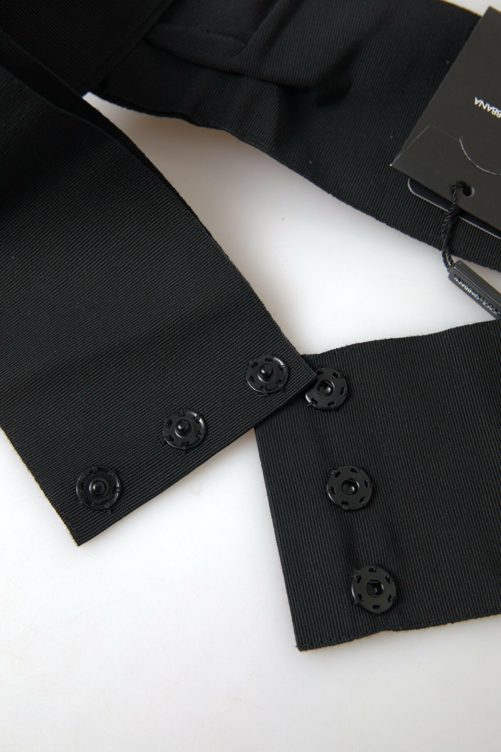 Dolce & Gabbana Black Crystal Brass Wide Waist Runway Belt -   -  Dolce & Gabbana.