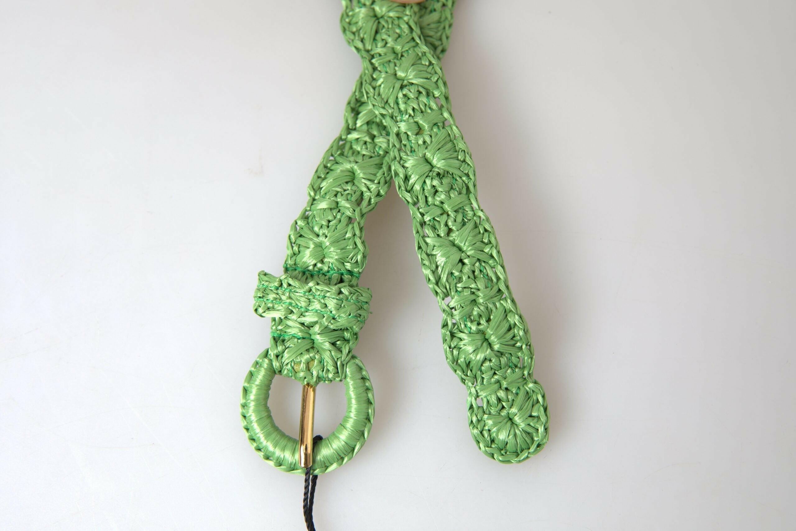Dolce & Gabbana Green Viscose Weaved Skinny Waist Belt -   -  Dolce & Gabbana.