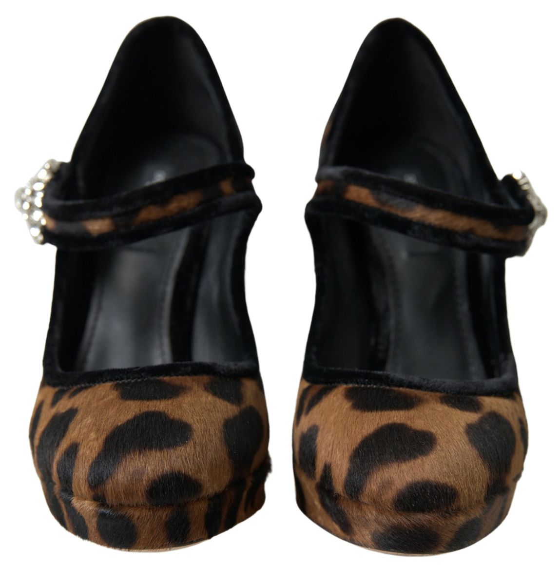 Dolce & Gabbana Black Brown Calf Leopard Heel Mary Jane Pump Shoes -   -  Dolce & Gabbana.