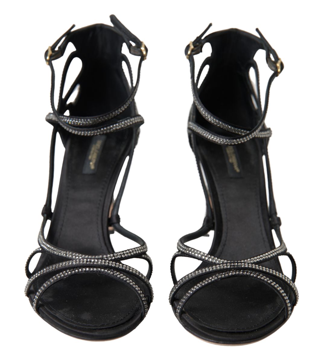 Dolce & Gabbana Rhinestone Stiletto Sandal Satin Shoes -   -  Dolce & Gabbana.