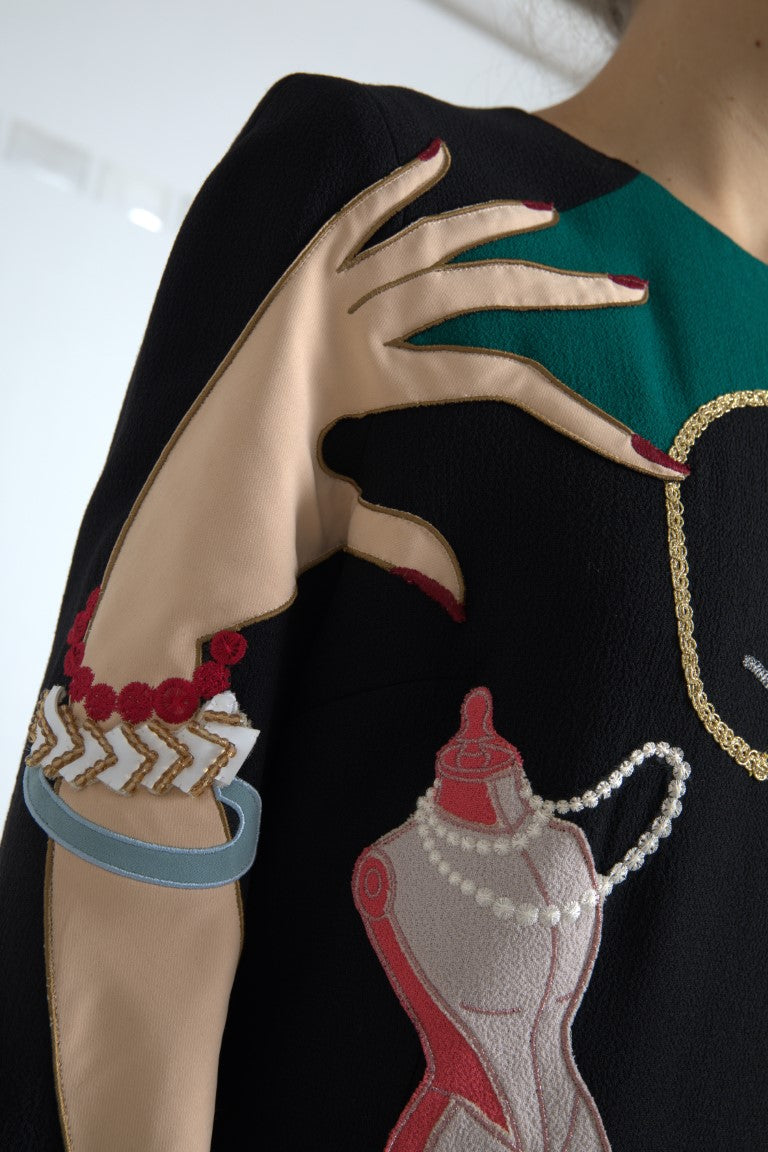 Dolce & Gabbana Multicolor Long Sleeves A-line Maxi Dress -   -  Dolce & Gabbana.