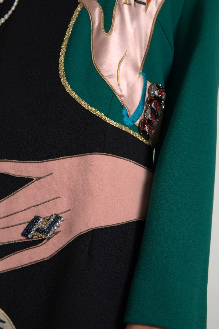 Dolce & Gabbana Multicolor Long Sleeves A-line Maxi Dress -   -  Dolce & Gabbana.
