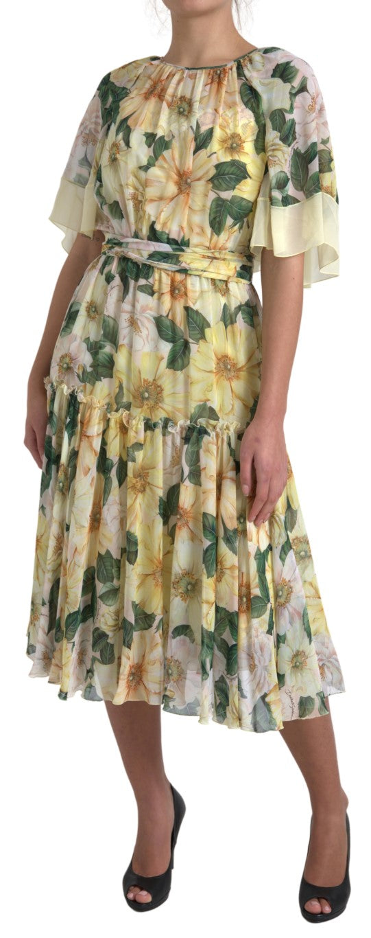 Dolce & Gabbana Multicolor Silk Floral Print Long Maxi Dress -   -  Dolce & Gabbana.