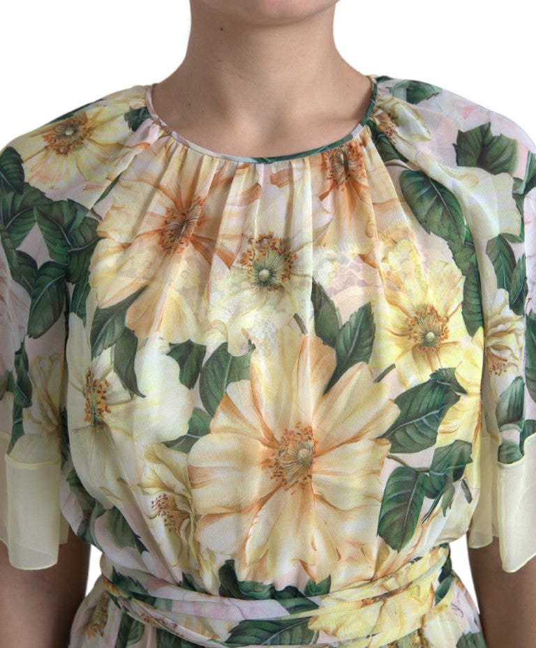 Dolce & Gabbana Multicolor Silk Floral Print Long Maxi Dress -   -  Dolce & Gabbana.