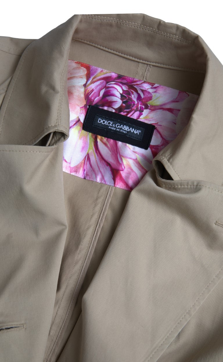 Dolce & Gabbana Khaki Double Breasted Trench Coat Jacket -   -  Dolce & Gabbana.