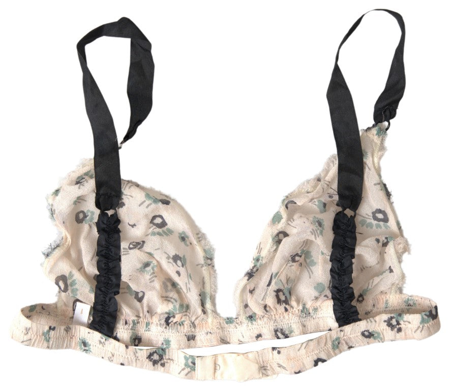 Costume National Beige Floral Underwear Bikini Bra -   -  Costume National.