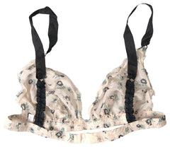 Costume National Beige Floral Underwear Bikini Bra -   -  Costume National.