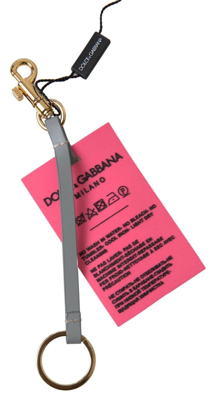 Dolce & Gabbana Pink Silicone DG Logo Gold Brass Keyring Women Keychain -   -  Dolce & Gabbana.