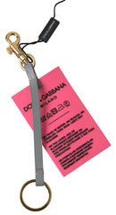 Dolce & Gabbana Pink Silicone DG Logo Gold Brass Keyring Women Keychain -   -  Dolce & Gabbana.