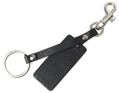 Dolce & Gabbana Black DG Logo Leather Silver Metal Keychain -  Men´s Keychains -  Dolce & Gabbana.