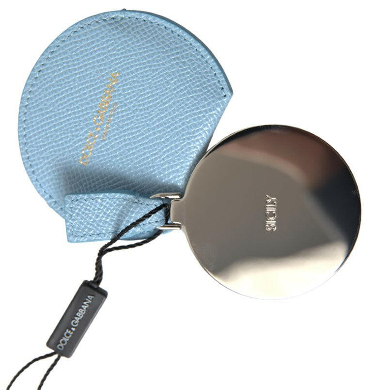 Dolce & Gabbana Light Blue Calfskin Leather Mirror Holder -   -  Dolce & Gabbana.