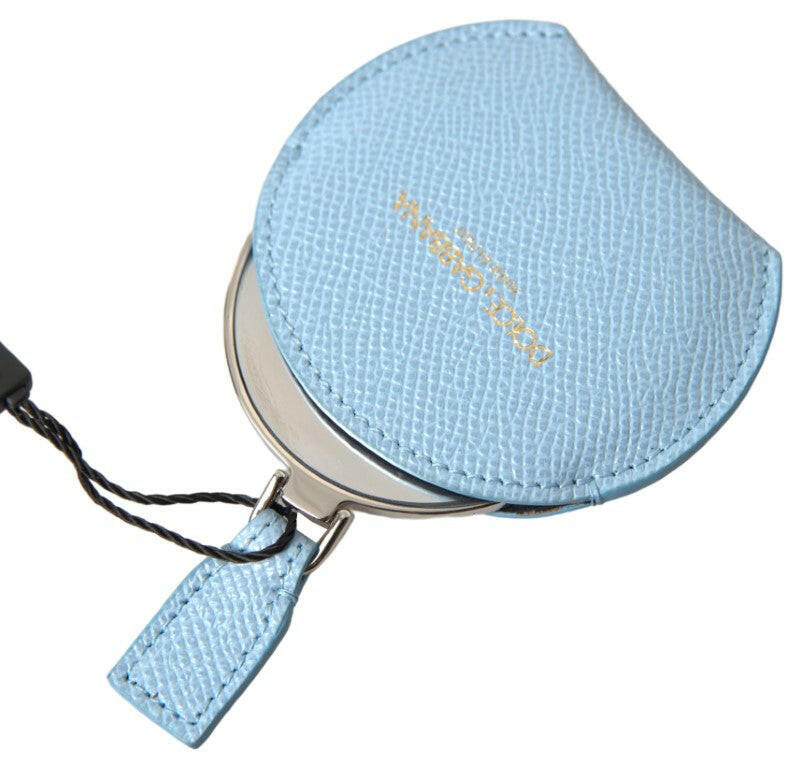 Dolce & Gabbana Light Blue Calfskin Leather Mirror Holder -   -  Dolce & Gabbana.