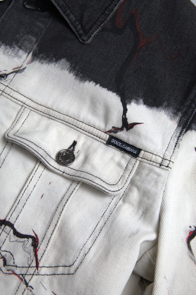 Dolce & Gabbana Multicolor Cotton Collared Denim Jacket -   -  Dolce & Gabbana.