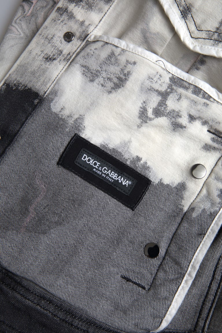 Dolce & Gabbana Multicolor Cotton Collared Denim Jacket -   -  Dolce & Gabbana.