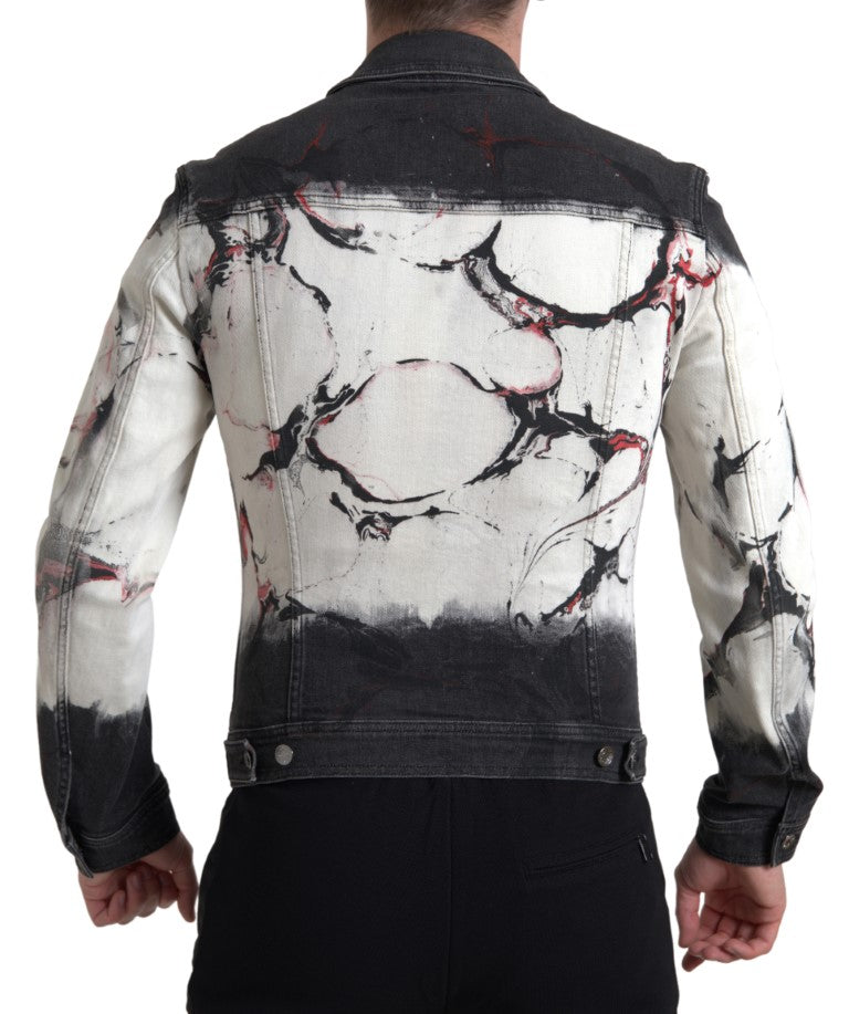 Dolce & Gabbana Multicolor Cotton Collared Denim Jacket -   -  Dolce & Gabbana.