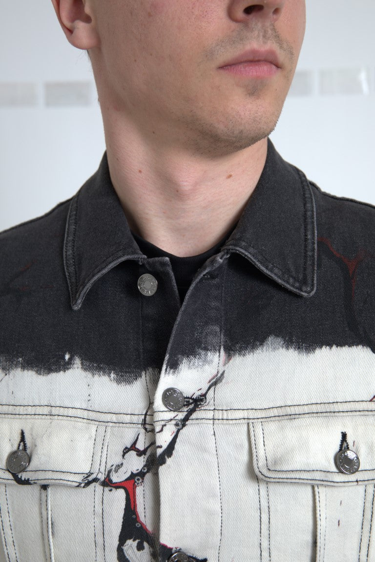 Dolce & Gabbana Multicolor Cotton Collared Denim Jacket -   -  Dolce & Gabbana.