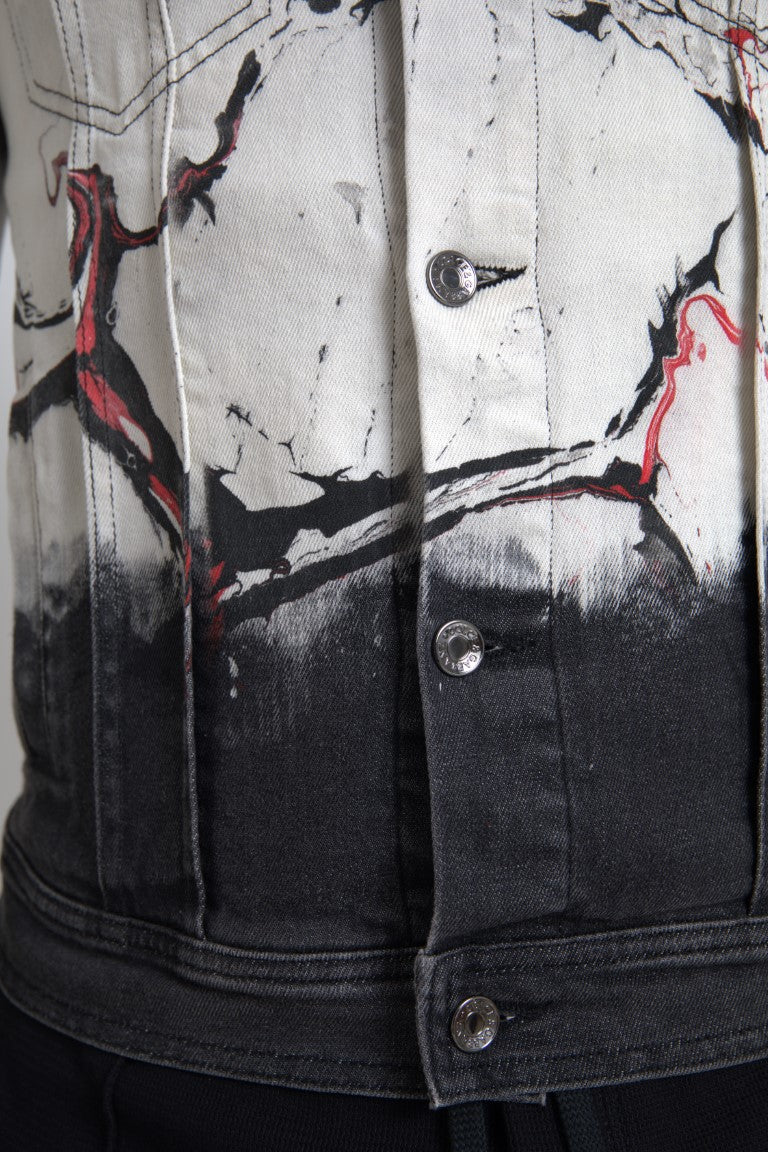 Dolce & Gabbana Multicolor Cotton Collared Denim Jacket -   -  Dolce & Gabbana.