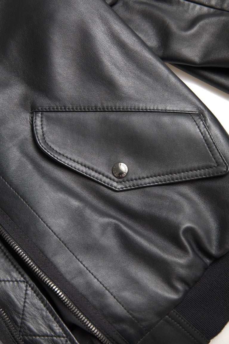 Dolce & Gabbana Black Leather Blouson Full Zip Bomber Jacket -   -  Dolce & Gabbana.