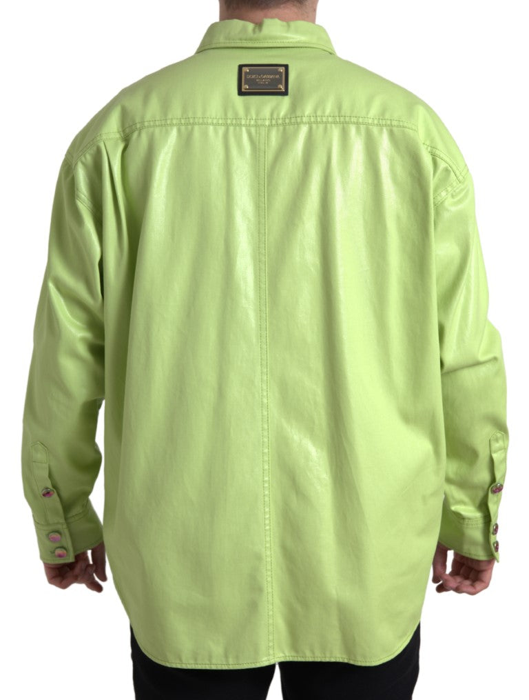 Dolce & Gabbana Green Cotton Collared Button Down Shirt -   -  Dolce & Gabbana.