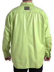 Dolce & Gabbana Green Cotton Collared Button Down Shirt -   -  Dolce & Gabbana.