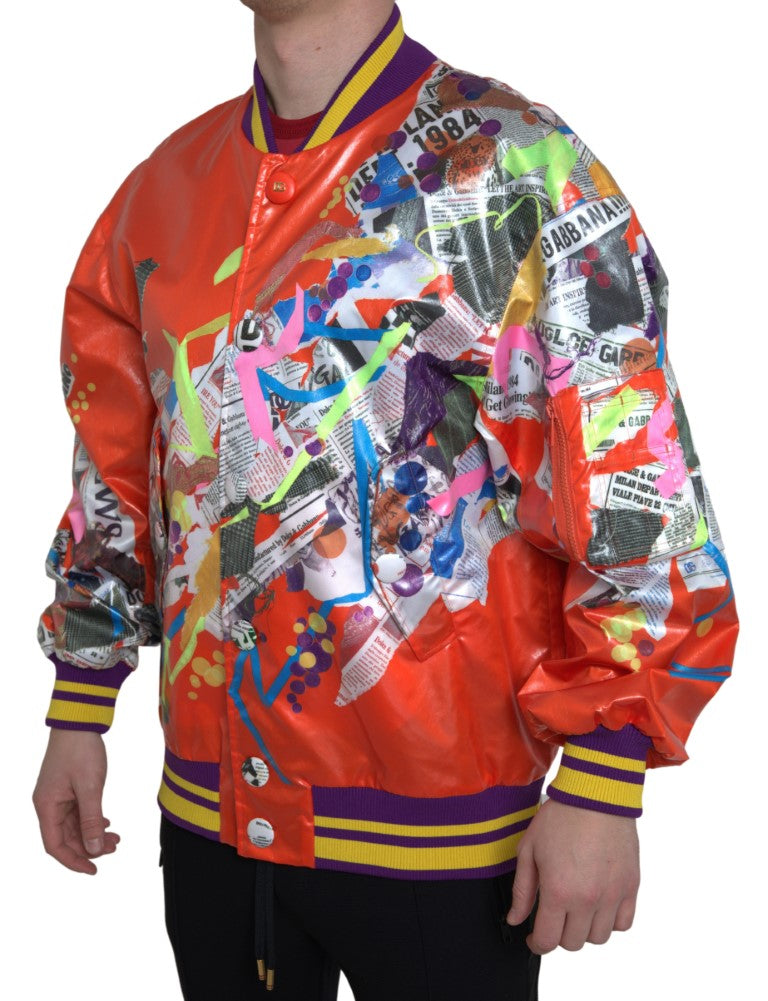 Dolce & Gabbana Orange Polyester Button Blouson Jacket -   -  Dolce & Gabbana.