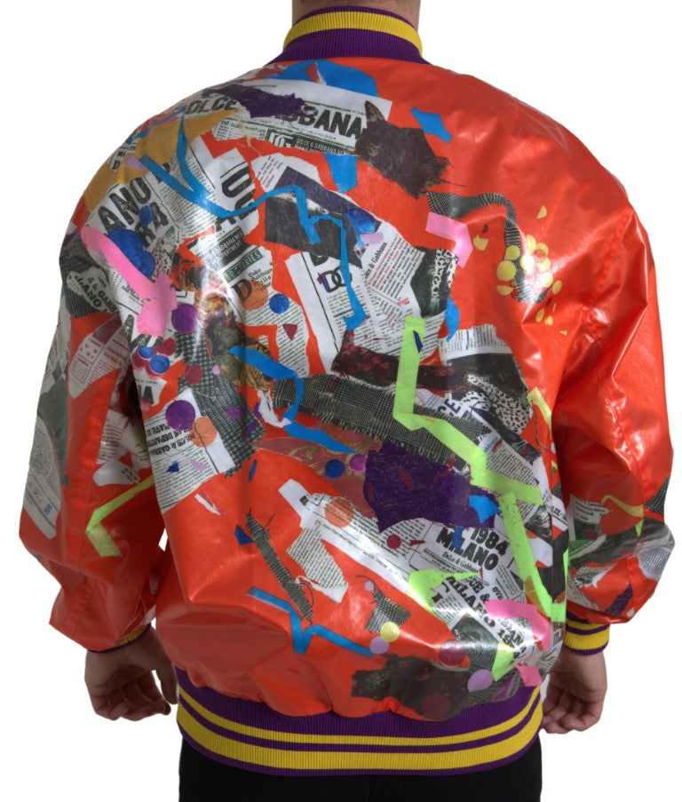 Dolce & Gabbana Orange Polyester Button Blouson Jacket -   -  Dolce & Gabbana.