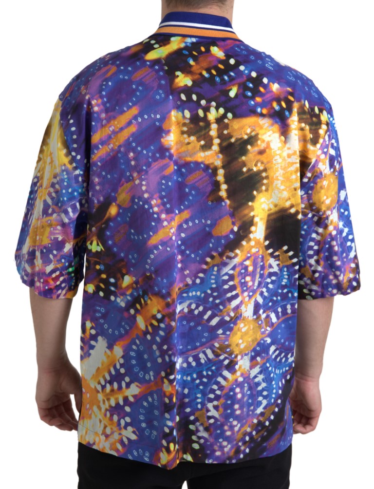Dolce & Gabbana Luminaire Print Cotton Polo Top Men Shirt -   -  Dolce & Gabbana.