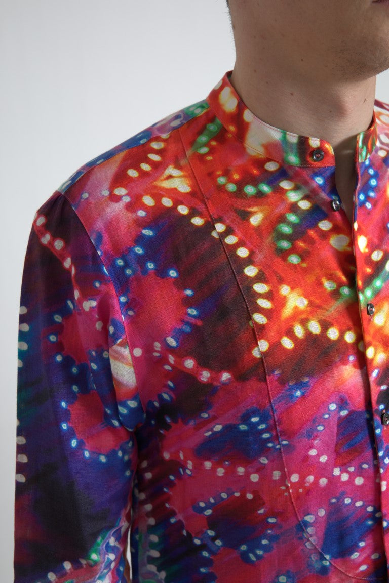 Dolce & Gabbana Multicolor Luminarie Print Linen Shirt -   -  Dolce & Gabbana.