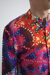 Dolce & Gabbana Multicolor Luminarie Print Linen Shirt -   -  Dolce & Gabbana.