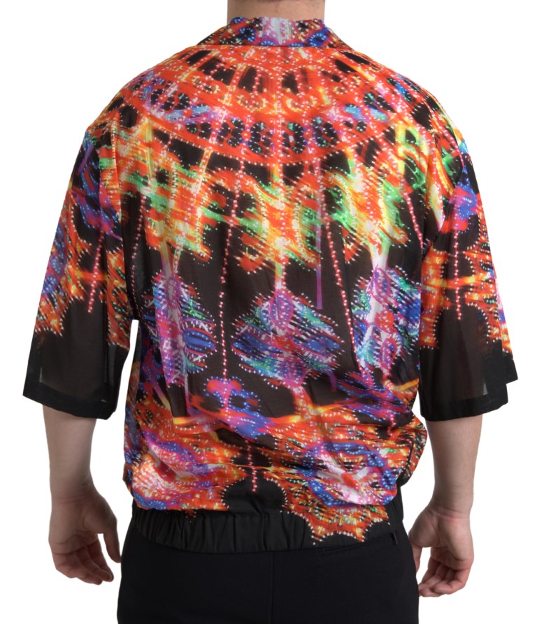 Dolce & Gabbana Multicolor Luminarie Print Men Cotton Shirt -   -  Dolce & Gabbana.