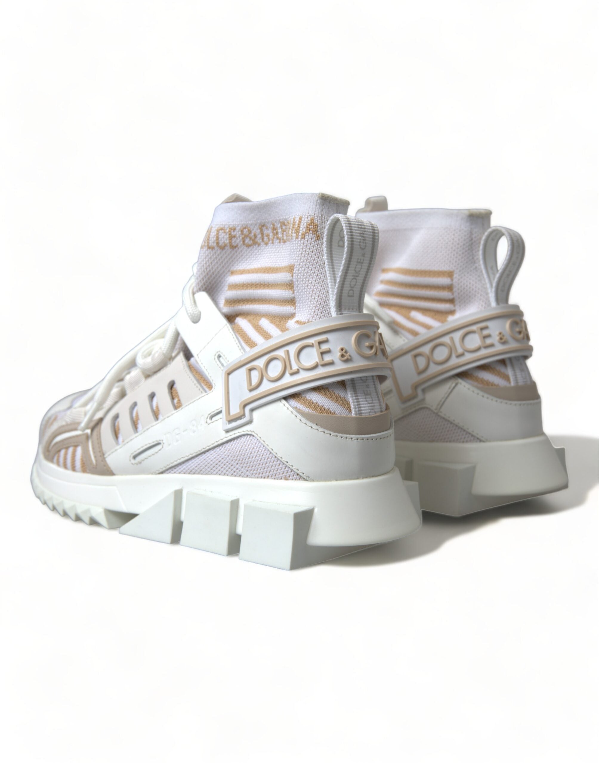 Dolce & Gabbana White Beige Sorrento Socks Sneakers Shoes -   -  Dolce & Gabbana.