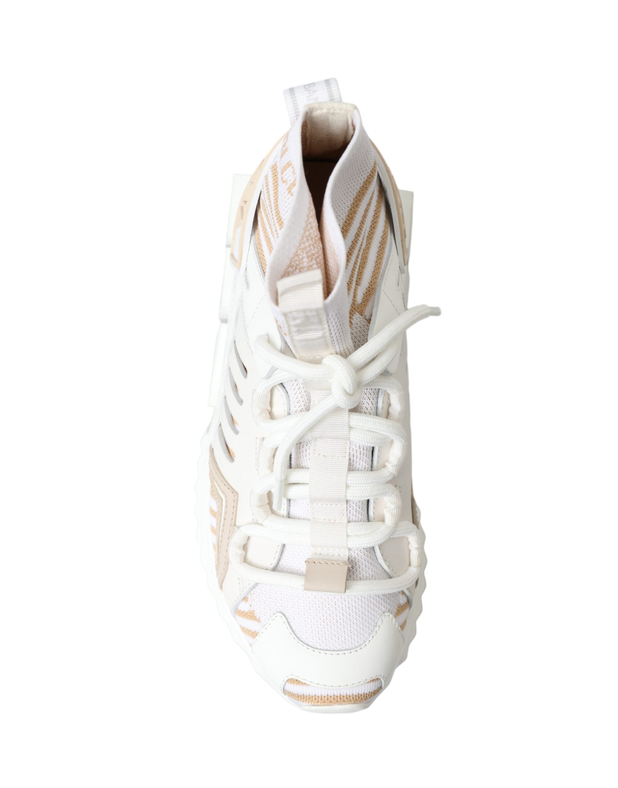 Dolce & Gabbana White Beige Sorrento Socks Sneakers Shoes -   -  Dolce & Gabbana.