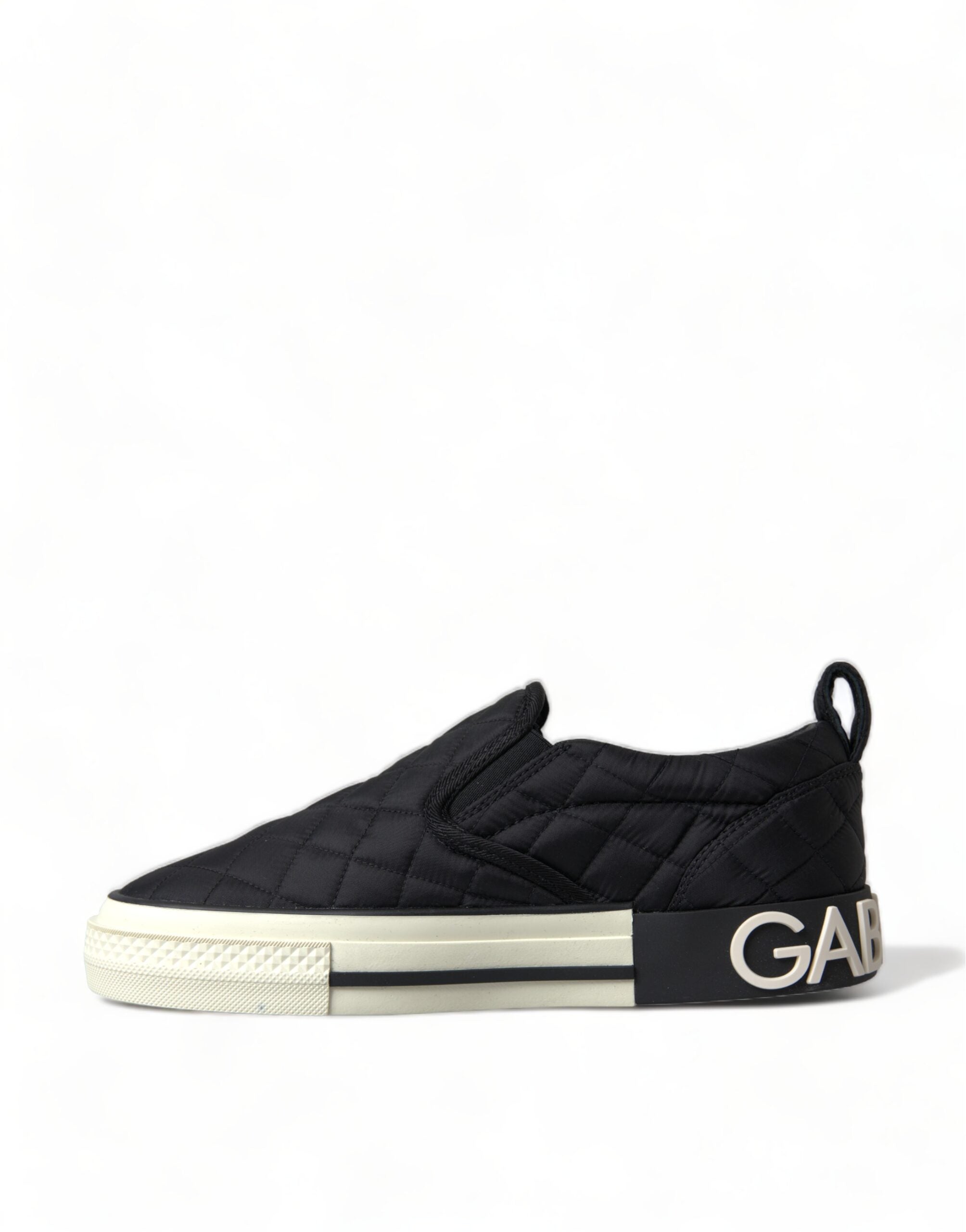 Dolce & Gabbana Black Quilted Slip On Low Top Sneakers Shoes -   -  Dolce & Gabbana.