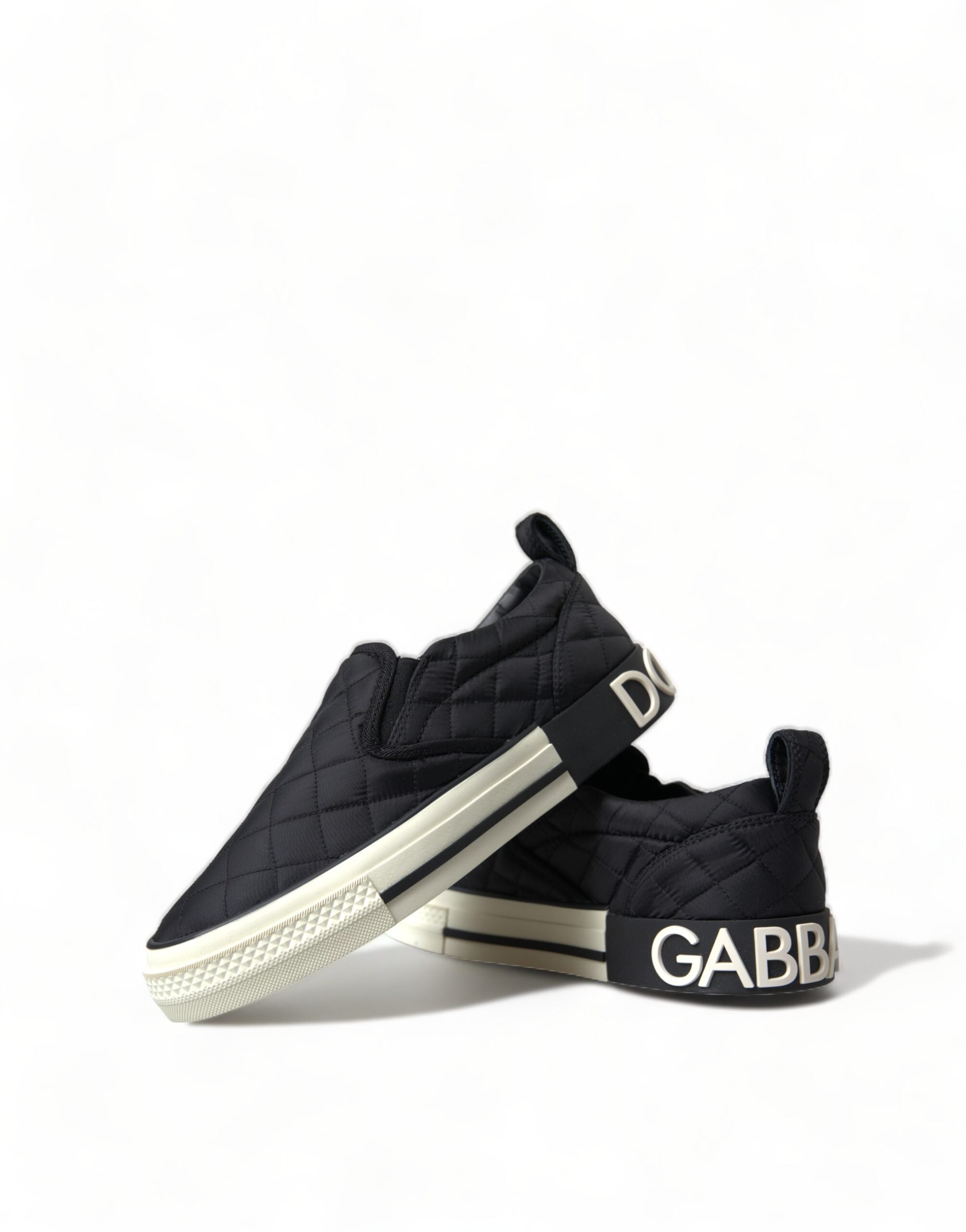Dolce & Gabbana Black Quilted Slip On Low Top Sneakers Shoes -   -  Dolce & Gabbana.