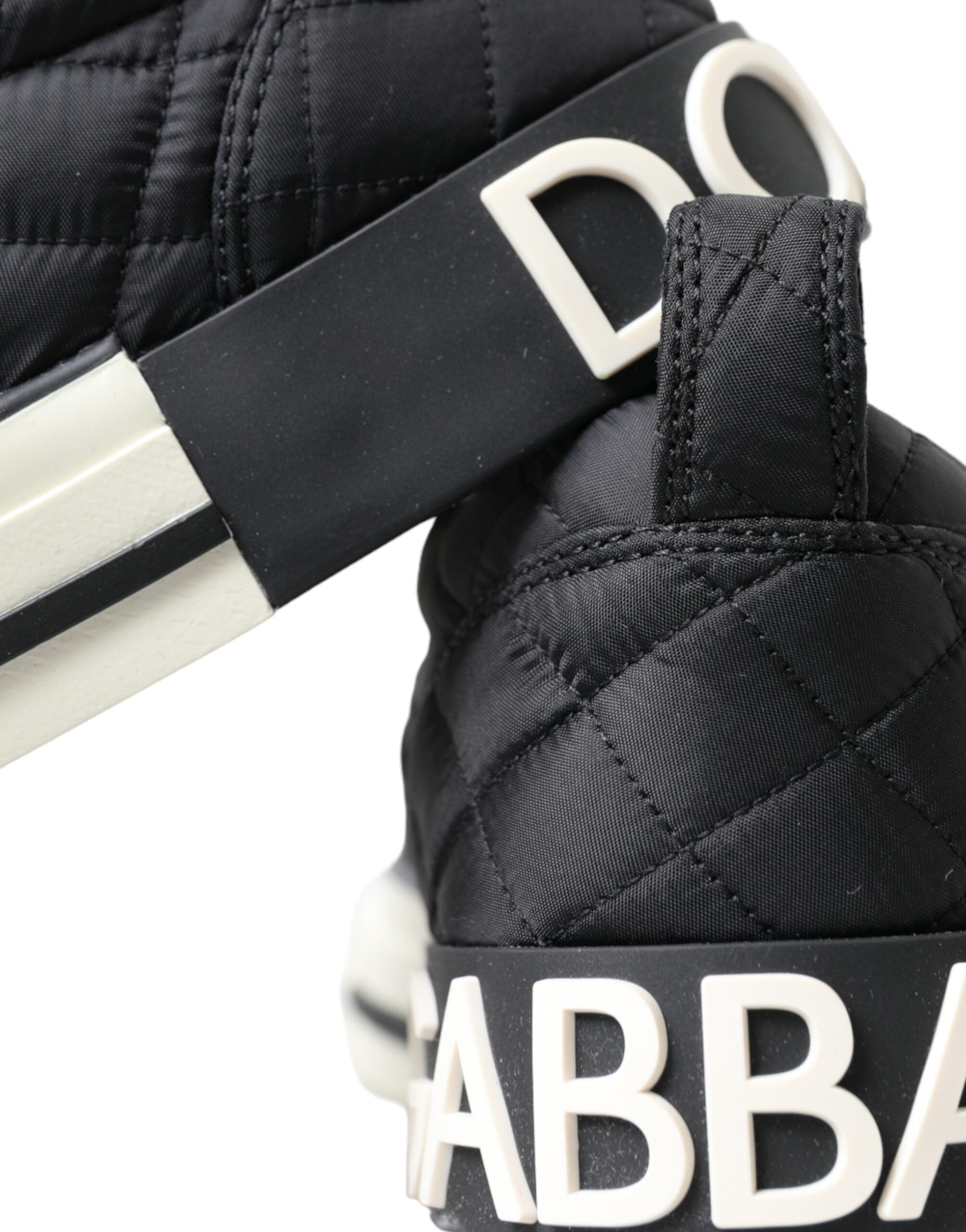 Dolce & Gabbana Black Quilted Slip On Low Top Sneakers Shoes -   -  Dolce & Gabbana.