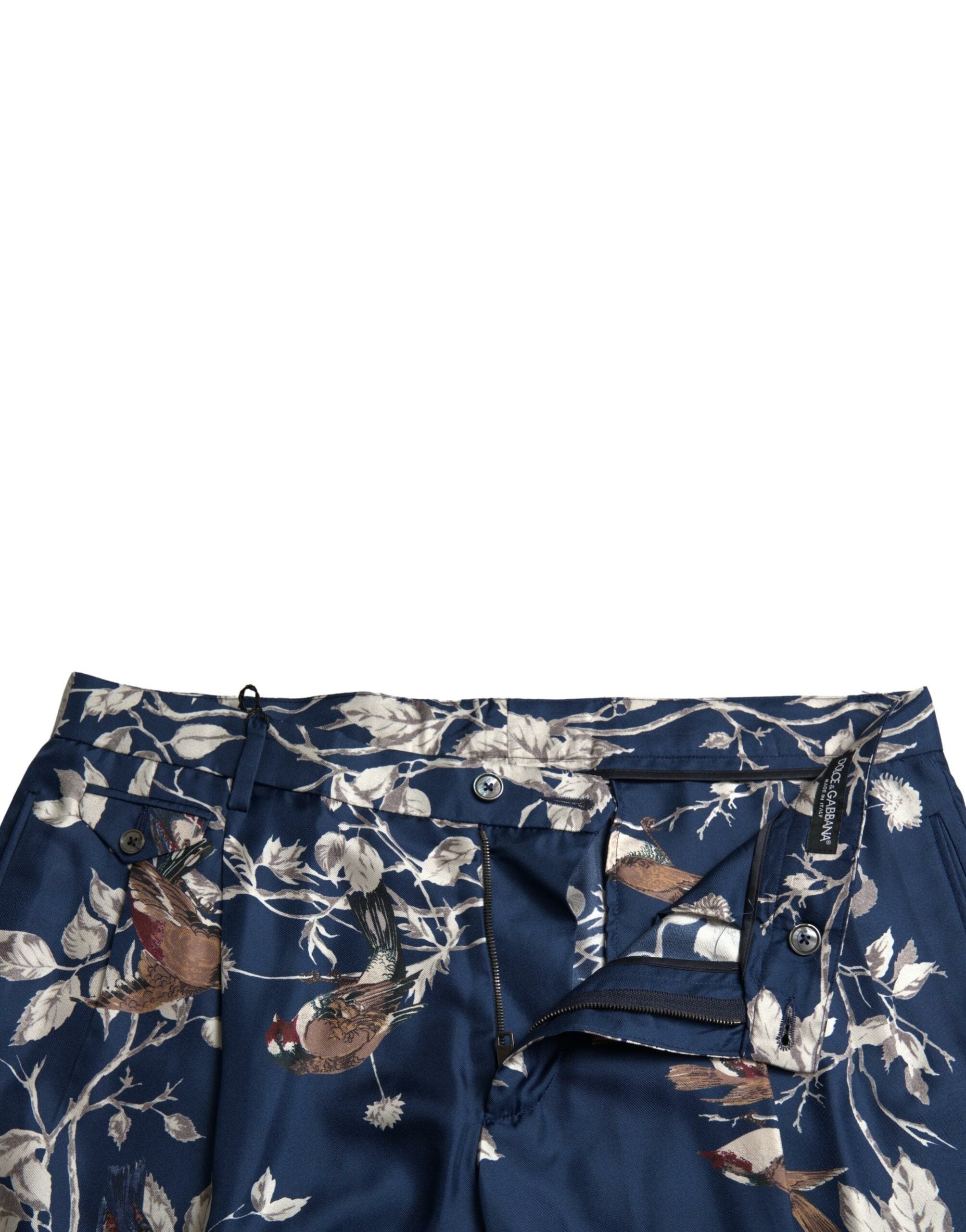 Dolce & Gabbana Blue Floral Print Silk Men Bermuda Shorts -   -  Dolce & Gabbana.