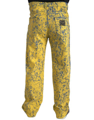 Dolce & Gabbana Yellow Cotton Tie Dye Straight Denim Jeans -   -  Dolce & Gabbana.