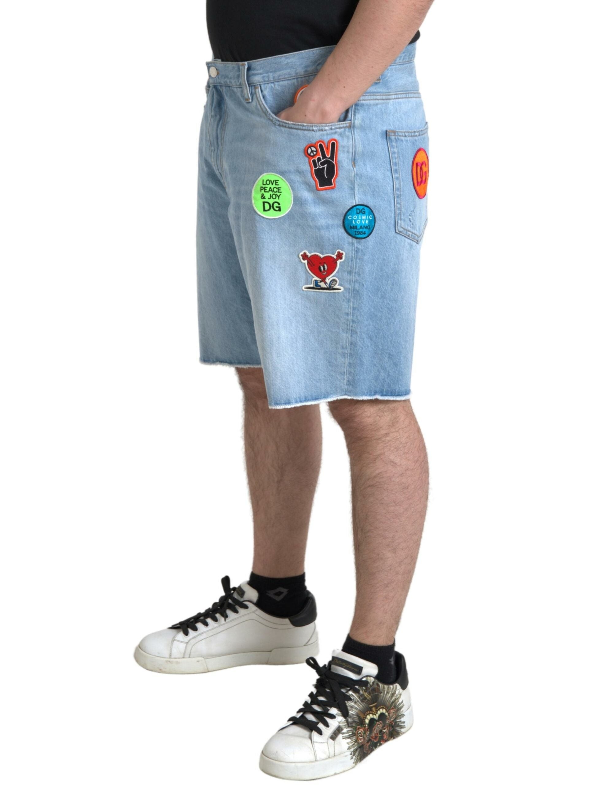 Dolce & Gabbana Light Blue Cotton Men Bermuda Denim Shorts -   -  Dolce & Gabbana.