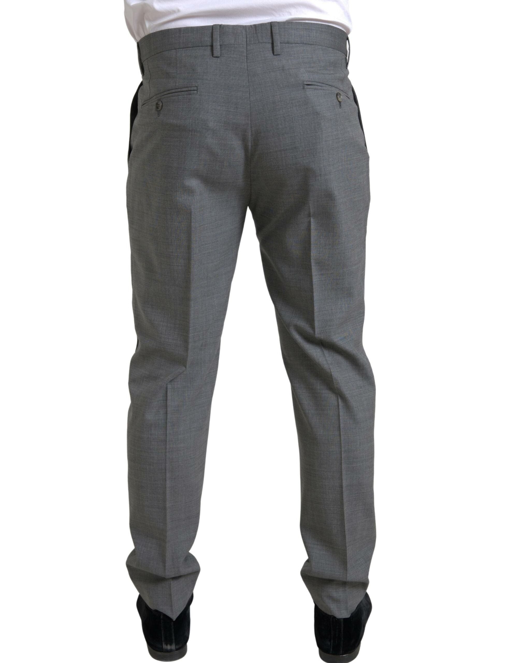 Dolce & Gabbana Gray Wool Chino Skinny Men Dress Trouser Pants -   -  Dolce & Gabbana.