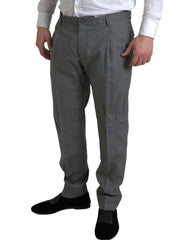 Dolce & Gabbana Gray Wool Chino Skinny Men Dress Trouser Pants -   -  Dolce & Gabbana.