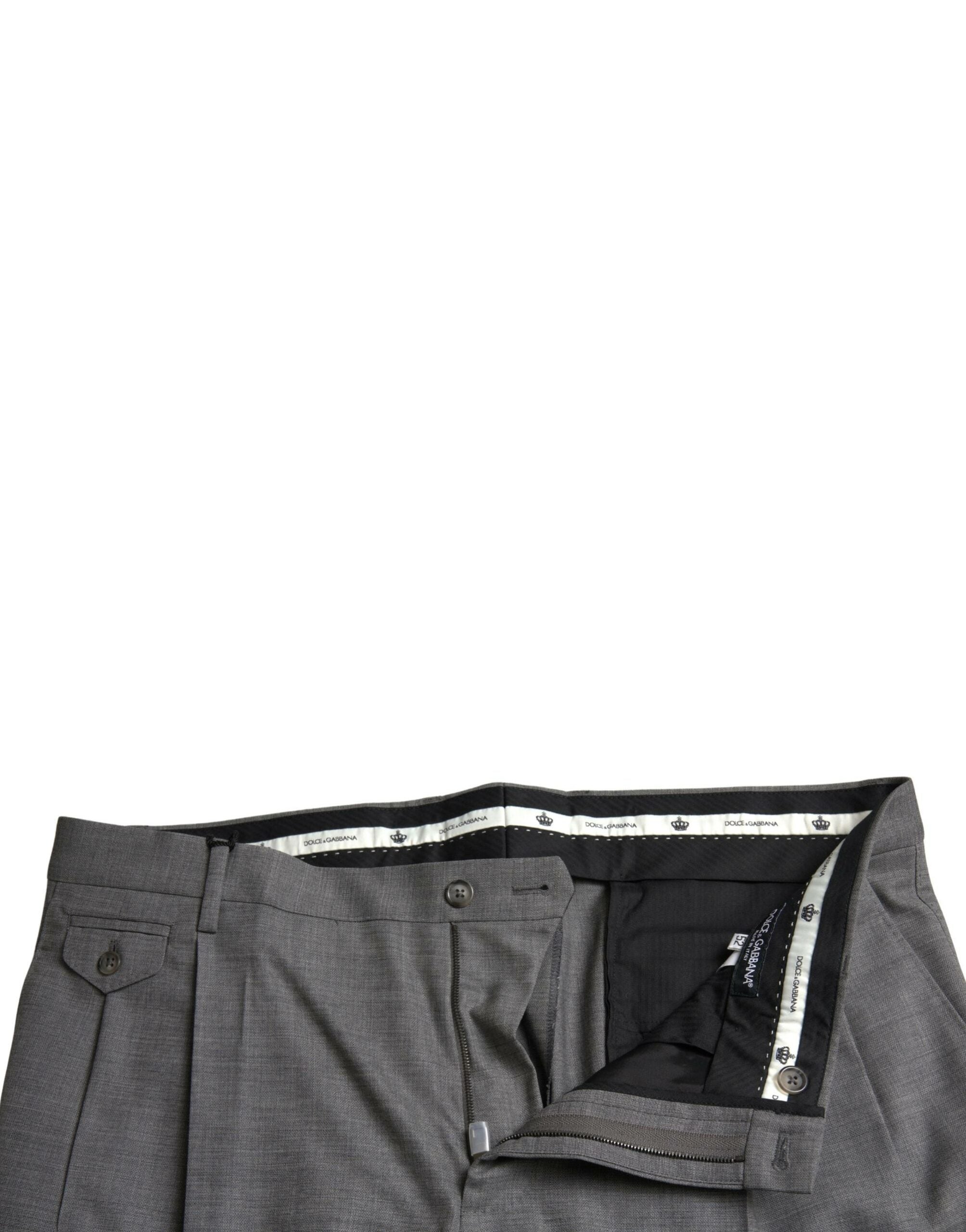 Dolce & Gabbana Gray Wool Chino Skinny Men Dress Trouser Pants -   -  Dolce & Gabbana.